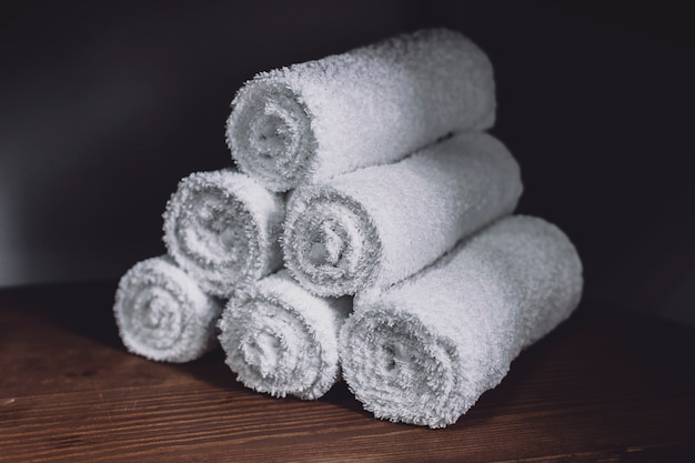 Clean white towels