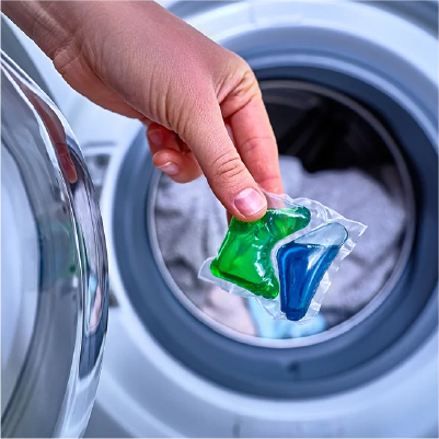 Clothes in a washing machine