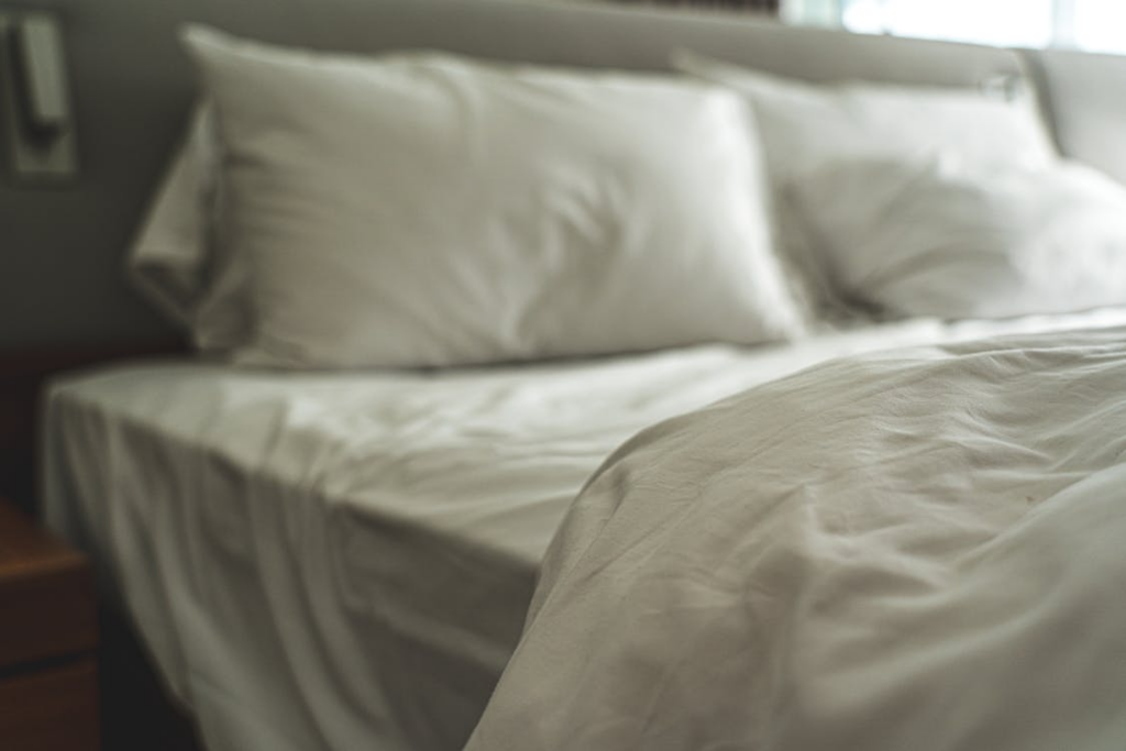 This photo shows a bed.
