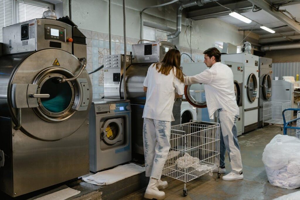 People doing laundry